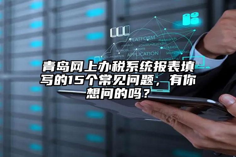 青島網上辦稅系統報表填寫的15個常見問題，有你想問的嗎？